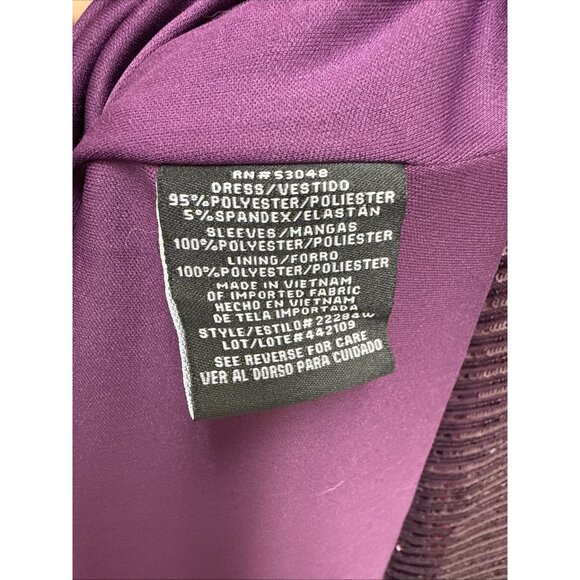 New Nightway Plus Size 18W Purple Sequined Cape Formal Gown Cocktail Maxi Dress - Picture 12 of 12